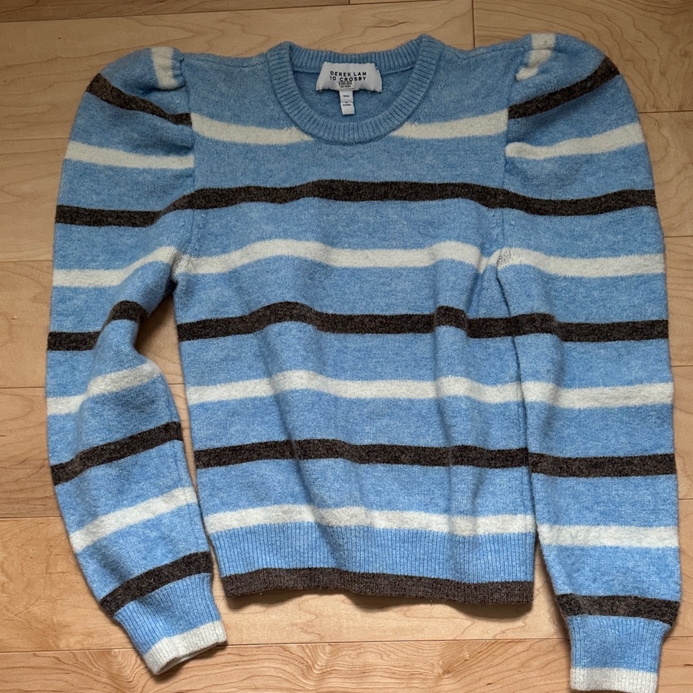 Derek Lam Blue Striped Wool Blend Sweater